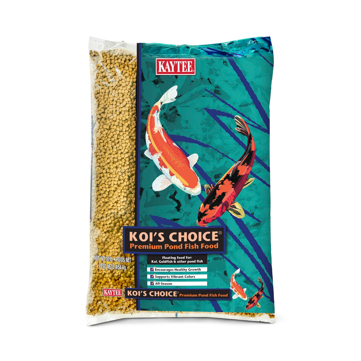 Kaytee emballage avant montrant granulés flottants et bénéfice nutritionnel