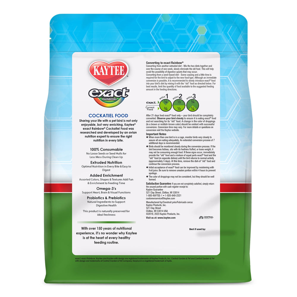 Kaytee étiquette nutritionnelle détaillée mettant en valeur ingrédients clés