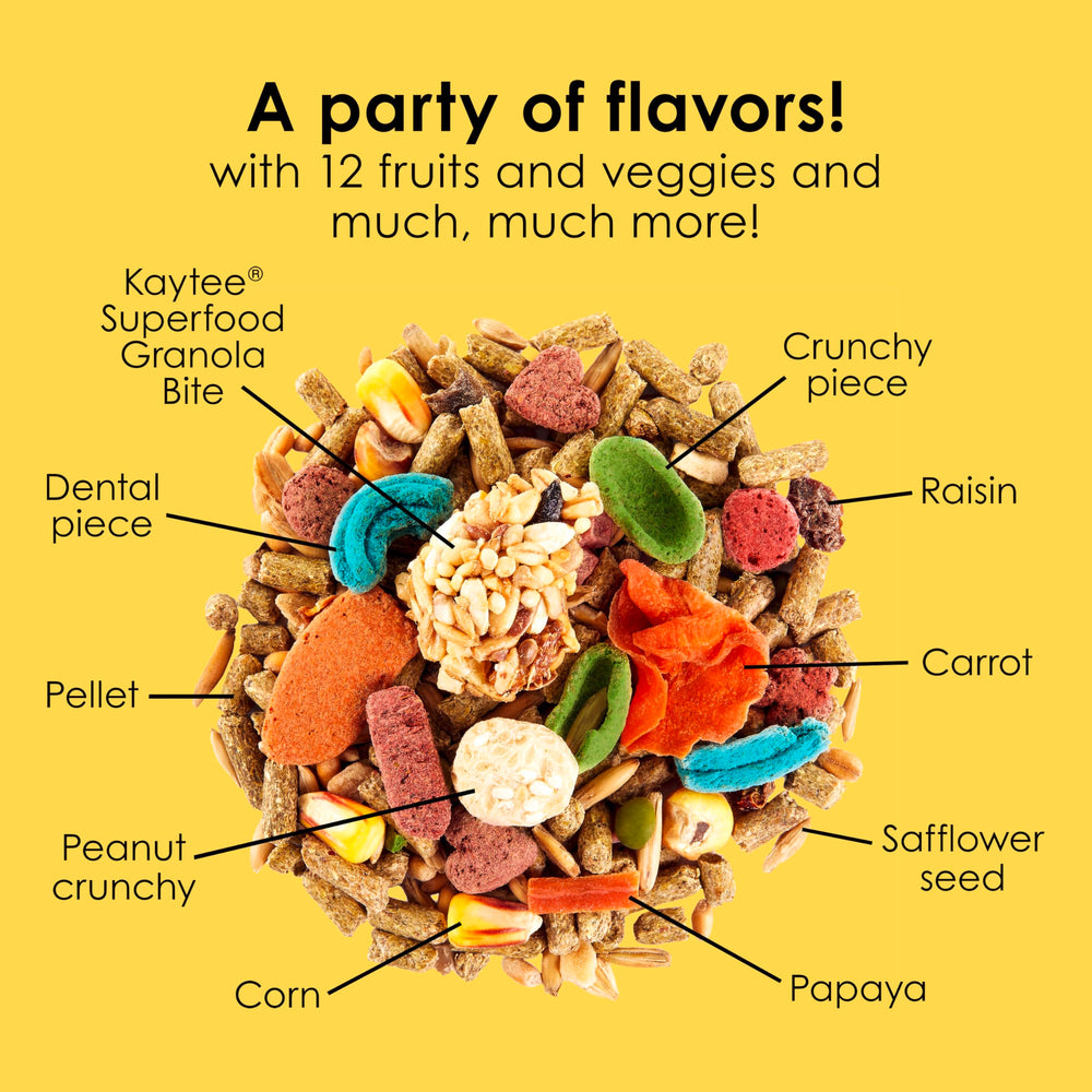 Kaytee assortiment séparé de grains, graines et fruits pour variété