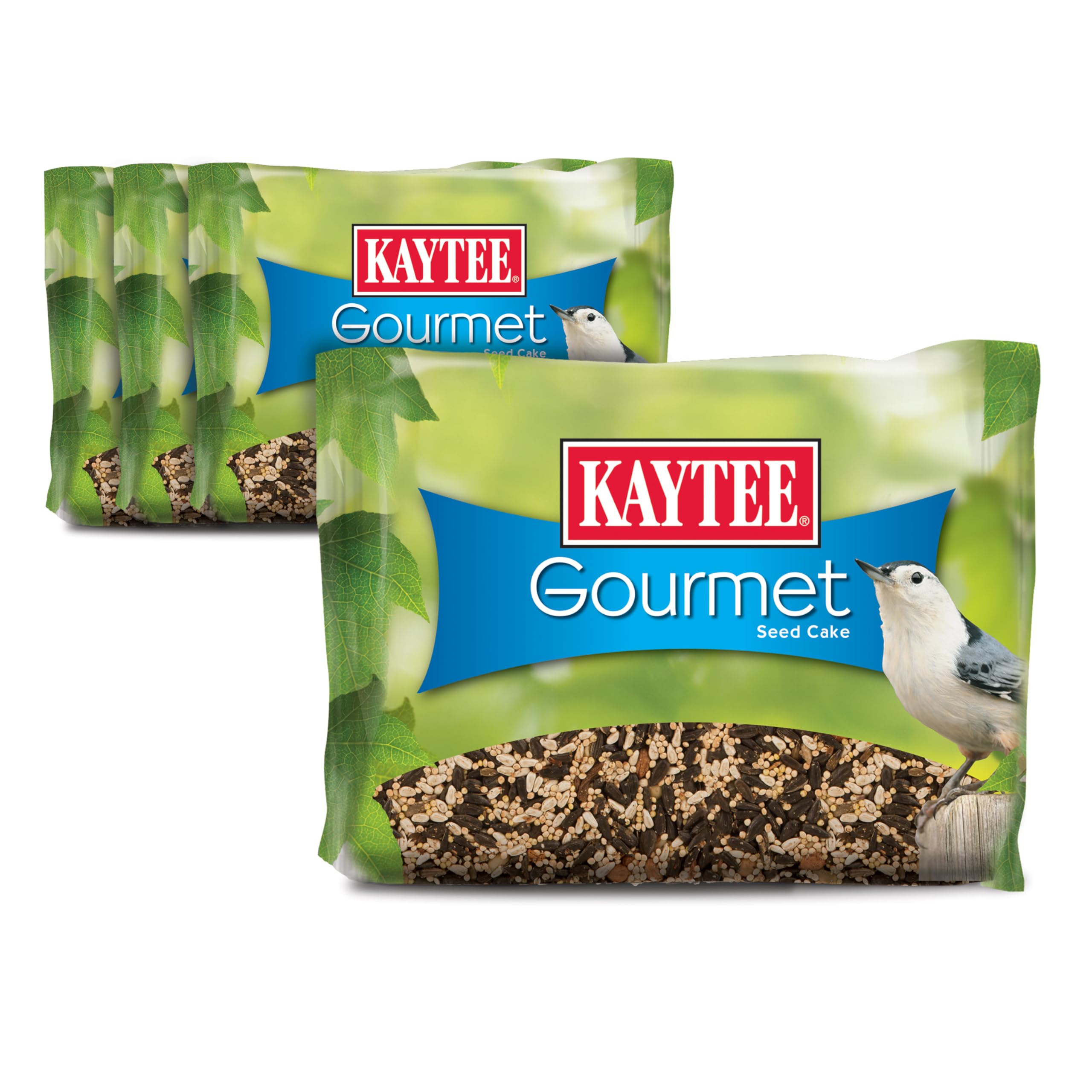 Kaytee emballage avant du cake montrant le format lot de 4 et bénéfice d'attraction