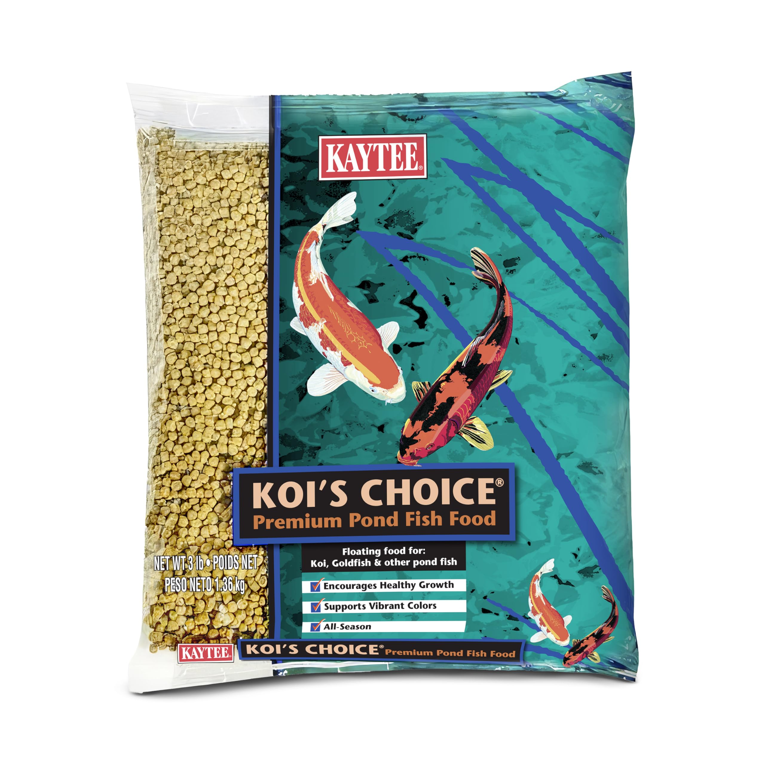 Kaytee emballage avant montrant produit flottant et facilité de dosage
