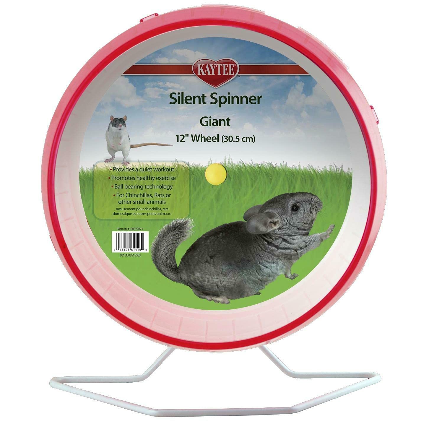 Kaytee Silent Spinner vue de face montrant la roue et l'ouverture, réduit le bruit