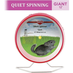 Kaytee Silent Spinner fixé à une cage démontrant installation stable et sécurité