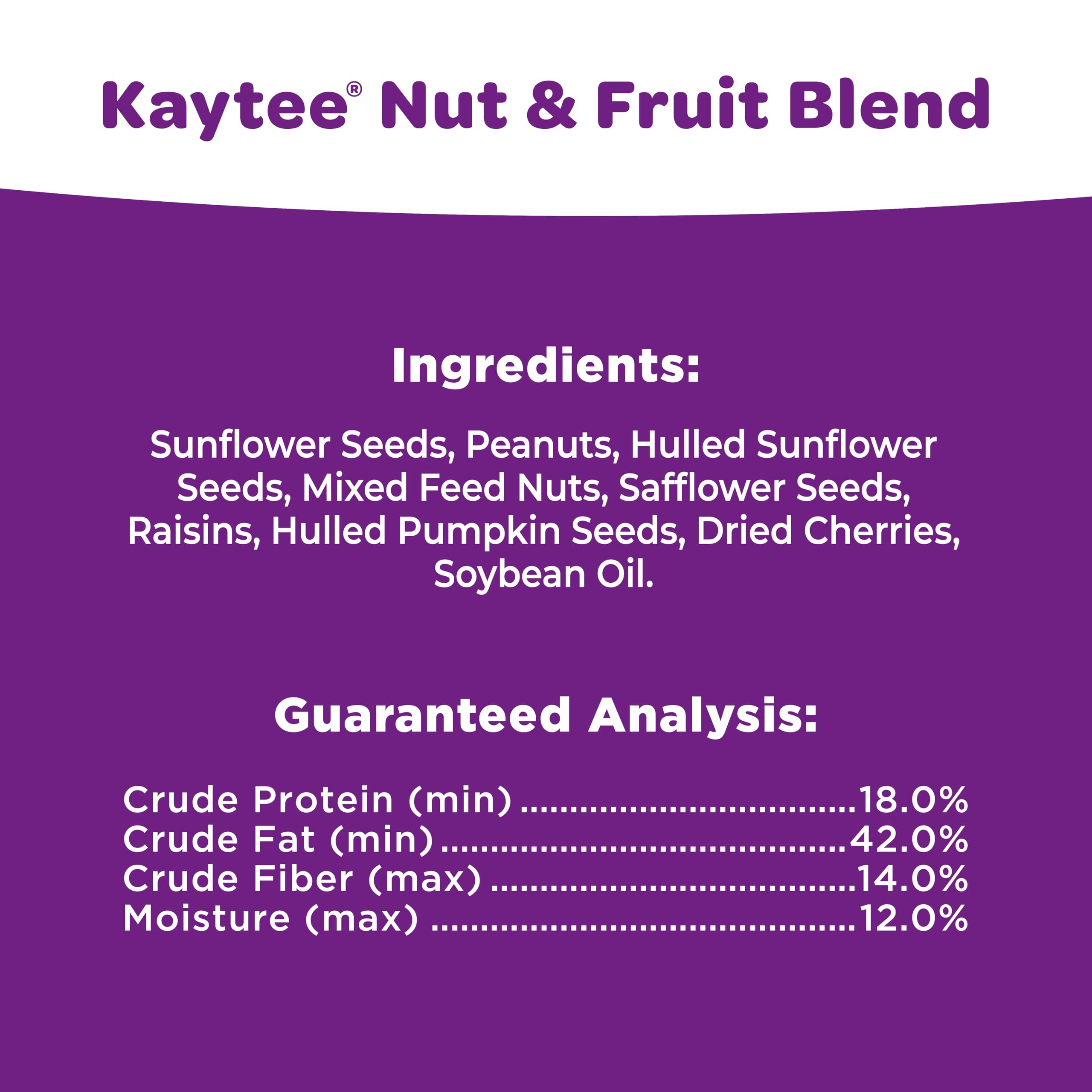 Kaytee texture du mélange montrant graines et morceaux