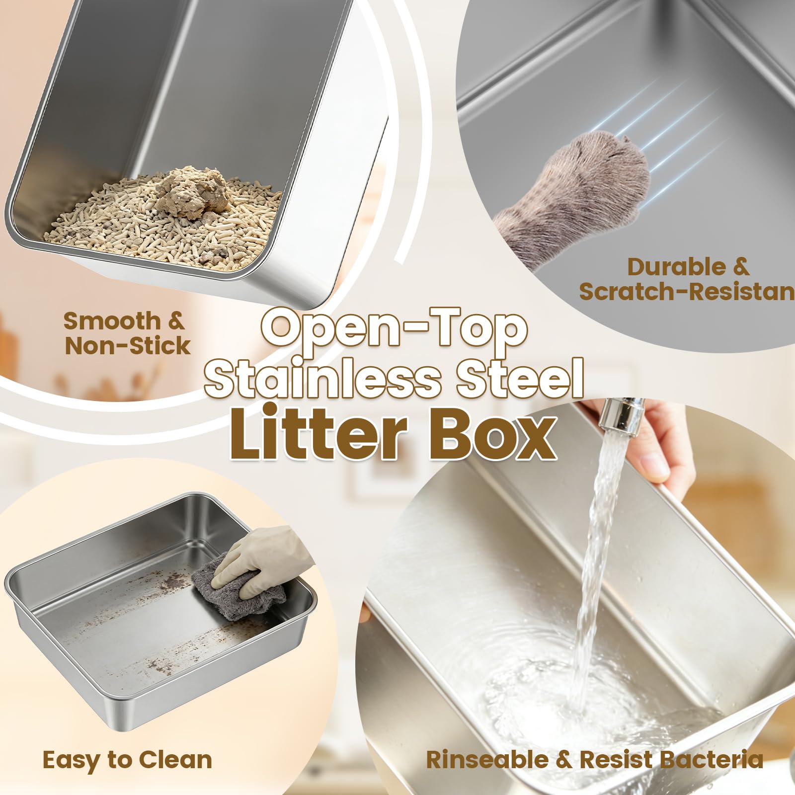 Keeyova bac détail surface acier inox antiadhésive pour un nettoyage simplifié