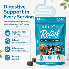 Kelpie Allergy poche refermable qui conserve fraîcheur et facilite le stockage