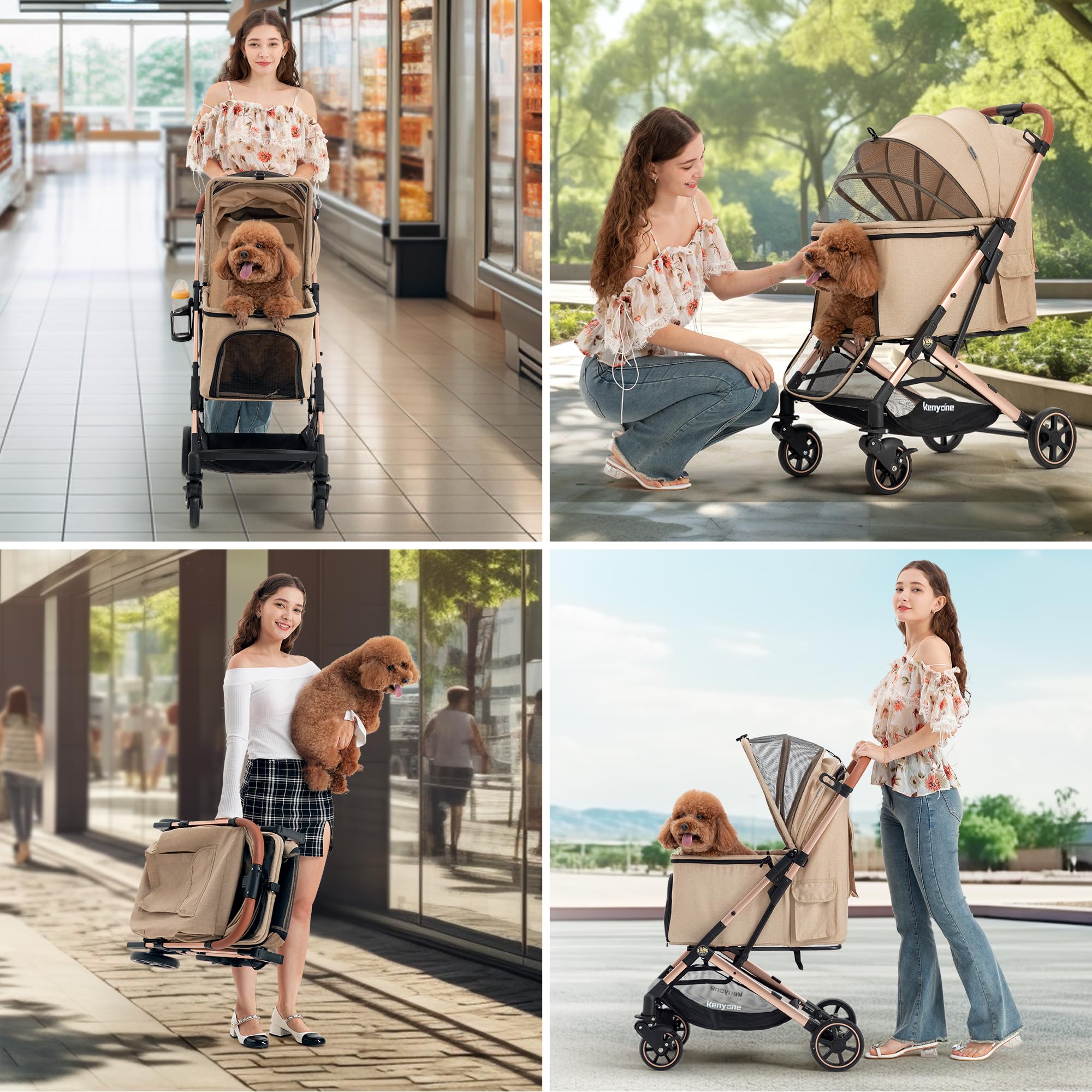 Kenyone comparaison d'échelle montrant la capacité pour un chien moyen jusqu'à 55 lb sécurisé
