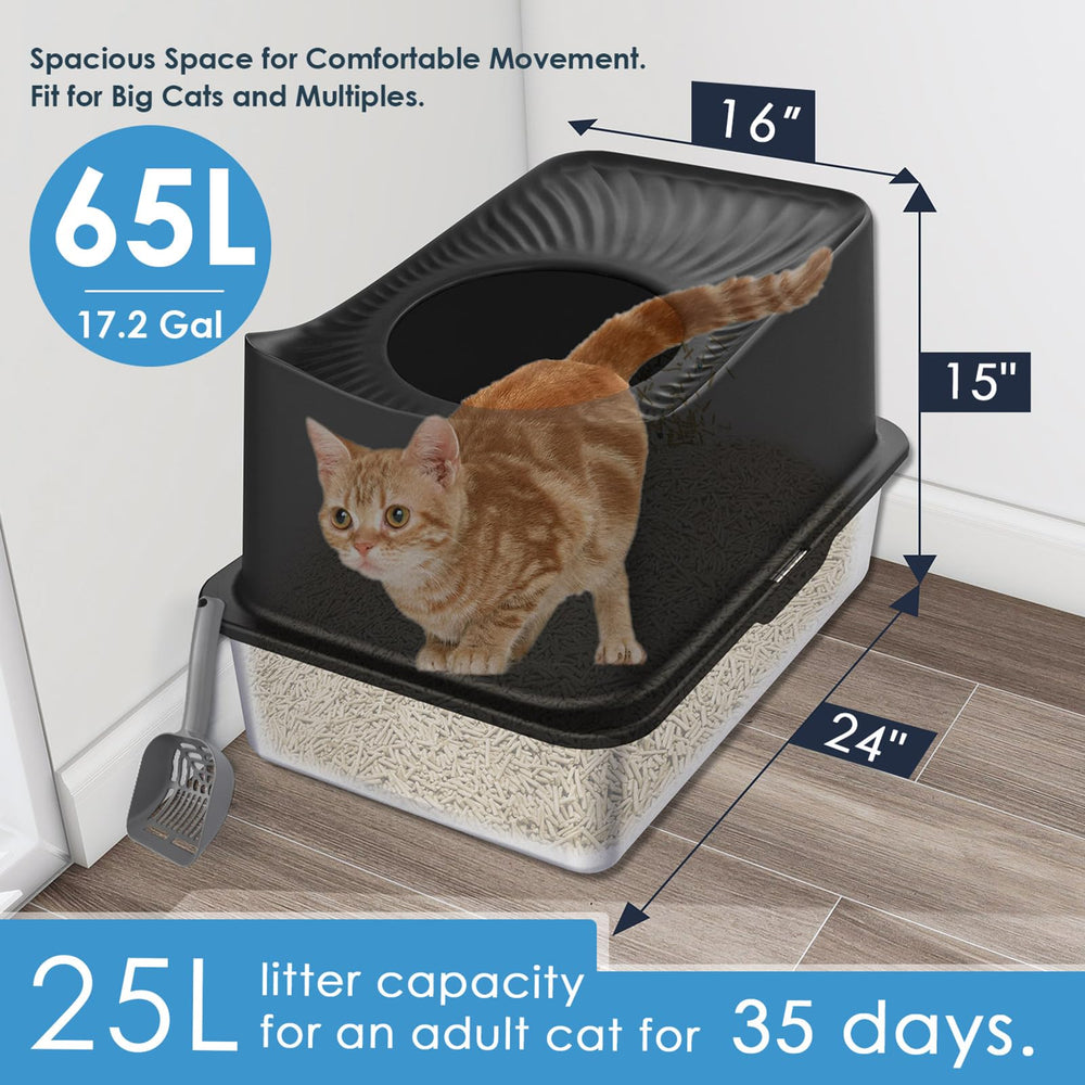 Kettnjoy bac en usage par un chat large montrant confort et espace intérieur