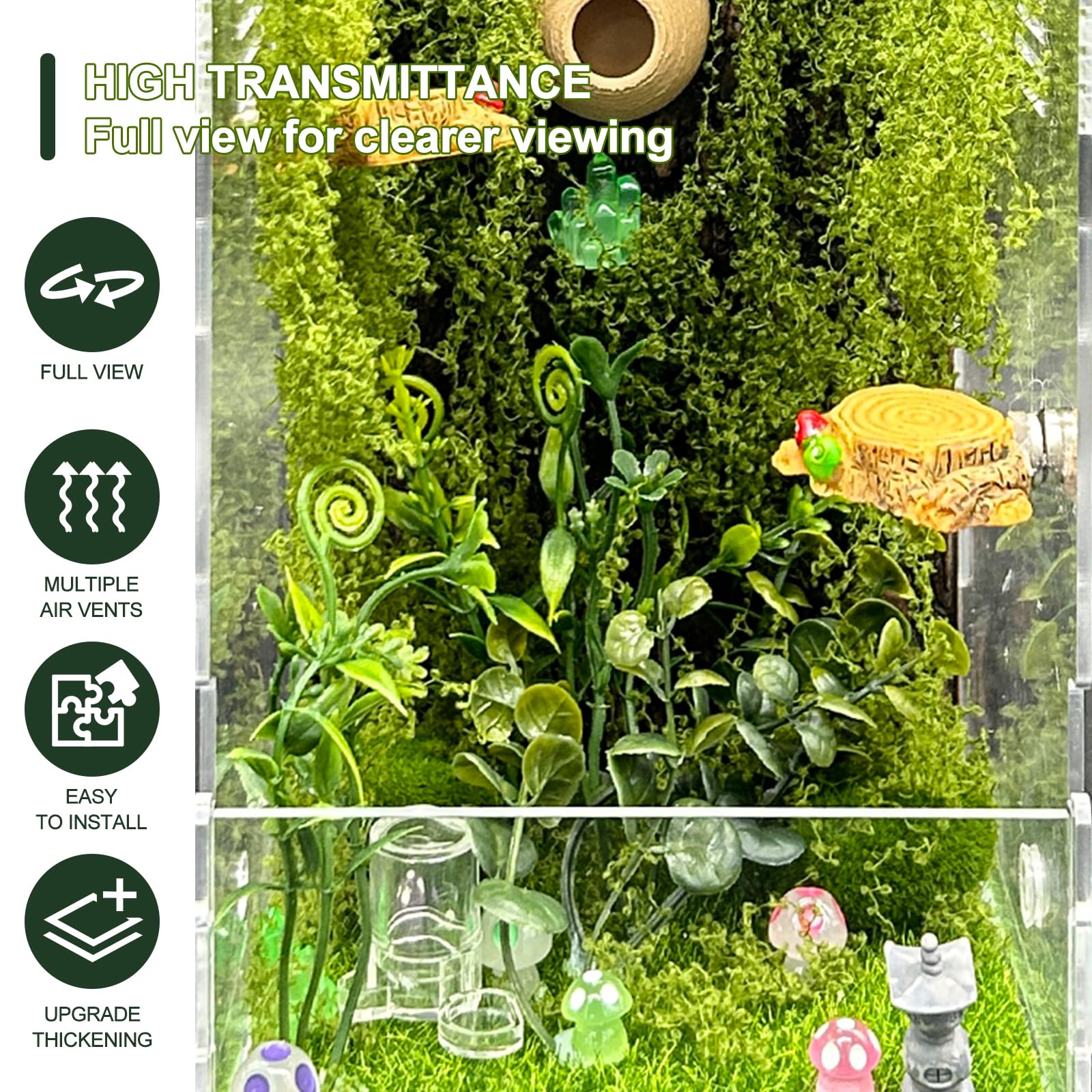 KFPSHLQE décor champignons et mousse crée micro-habitat attrayant