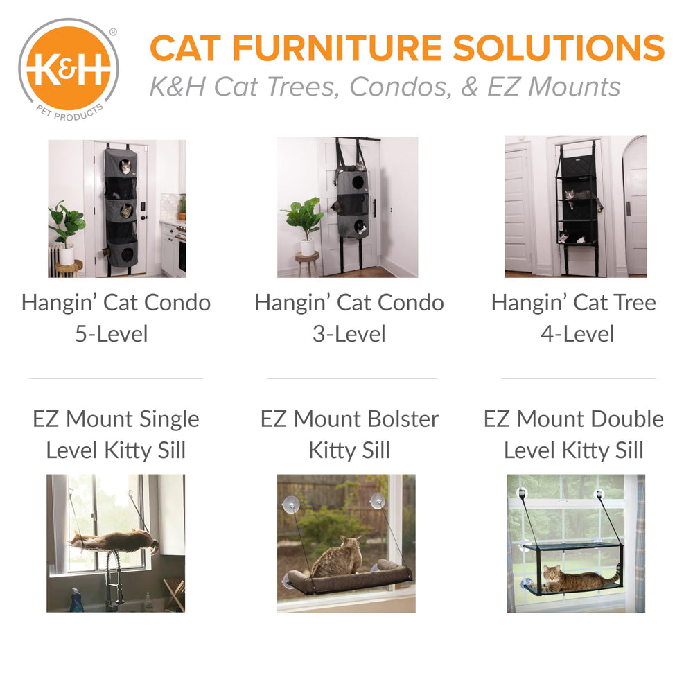 K&H comparaison taille montrant dimensions et échelle par rapport chat