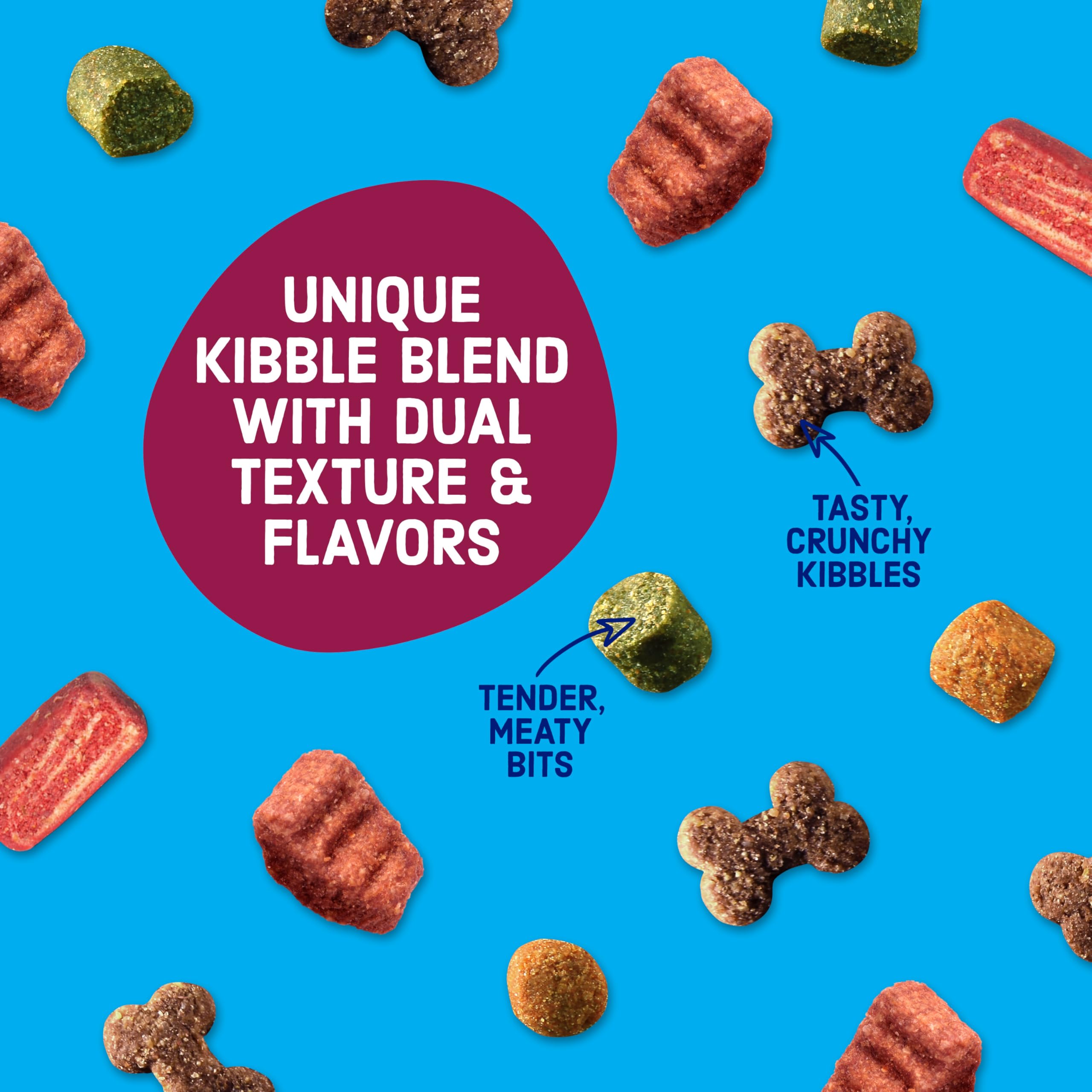 Kibbles 'n Bits comparaison taille croquettes, portion adaptée selon chien