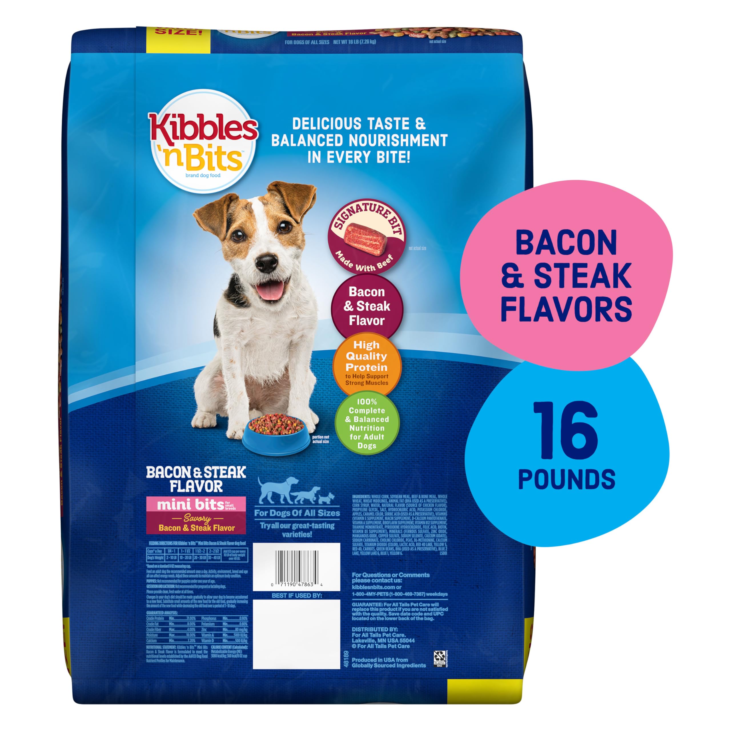 Kibbles 'n Bits gros plan texture montrant morcellements appétissants