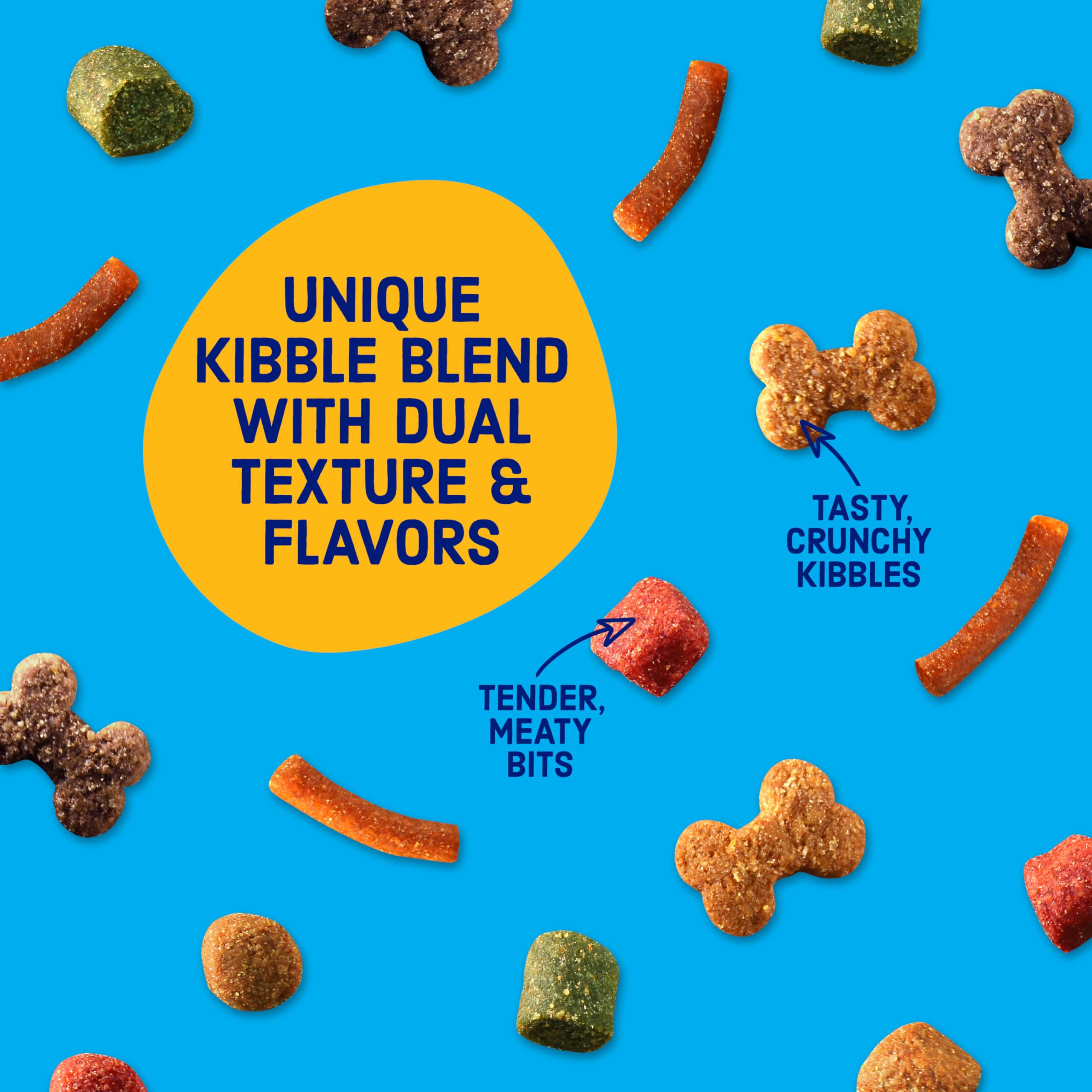 Kibbles 'n Bits sac comparé à une règle pour évaluer quantité pratique