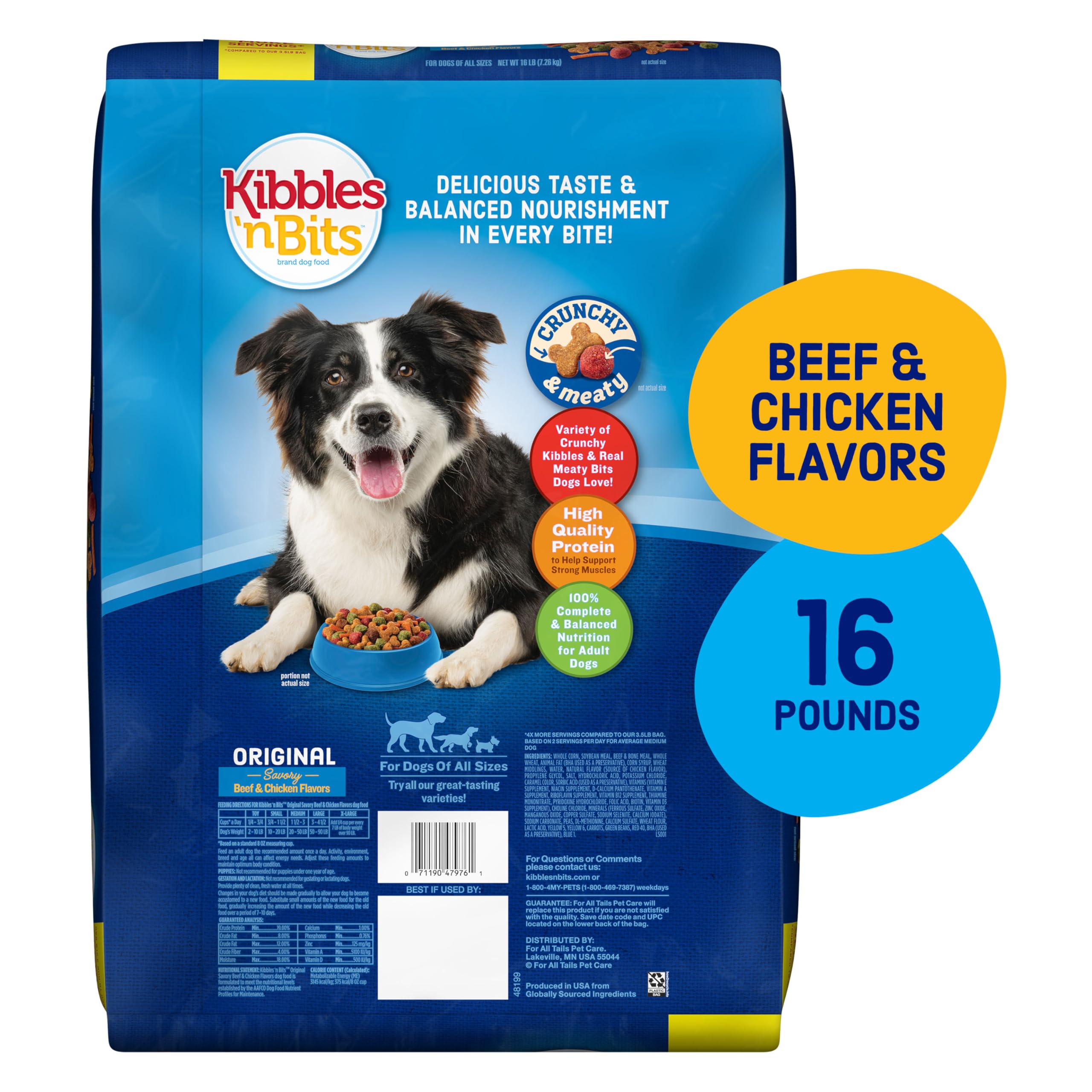 Kibbles 'n Bits zoom sur morceaux montrant texture et goût attrayant