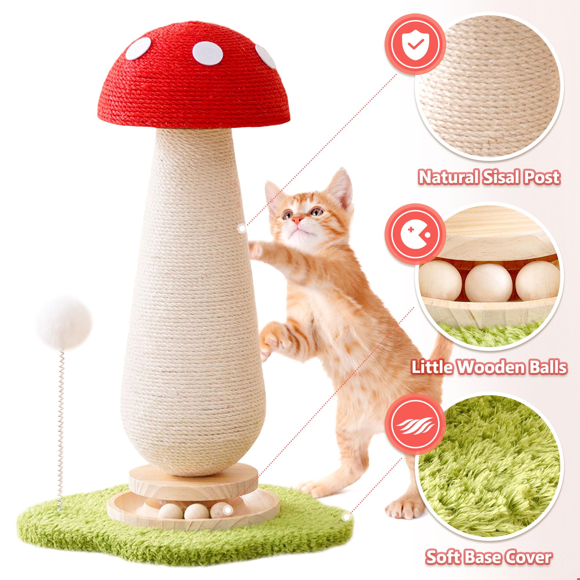 Kicari jouet rotatif en bois stimulant le jeu du chat