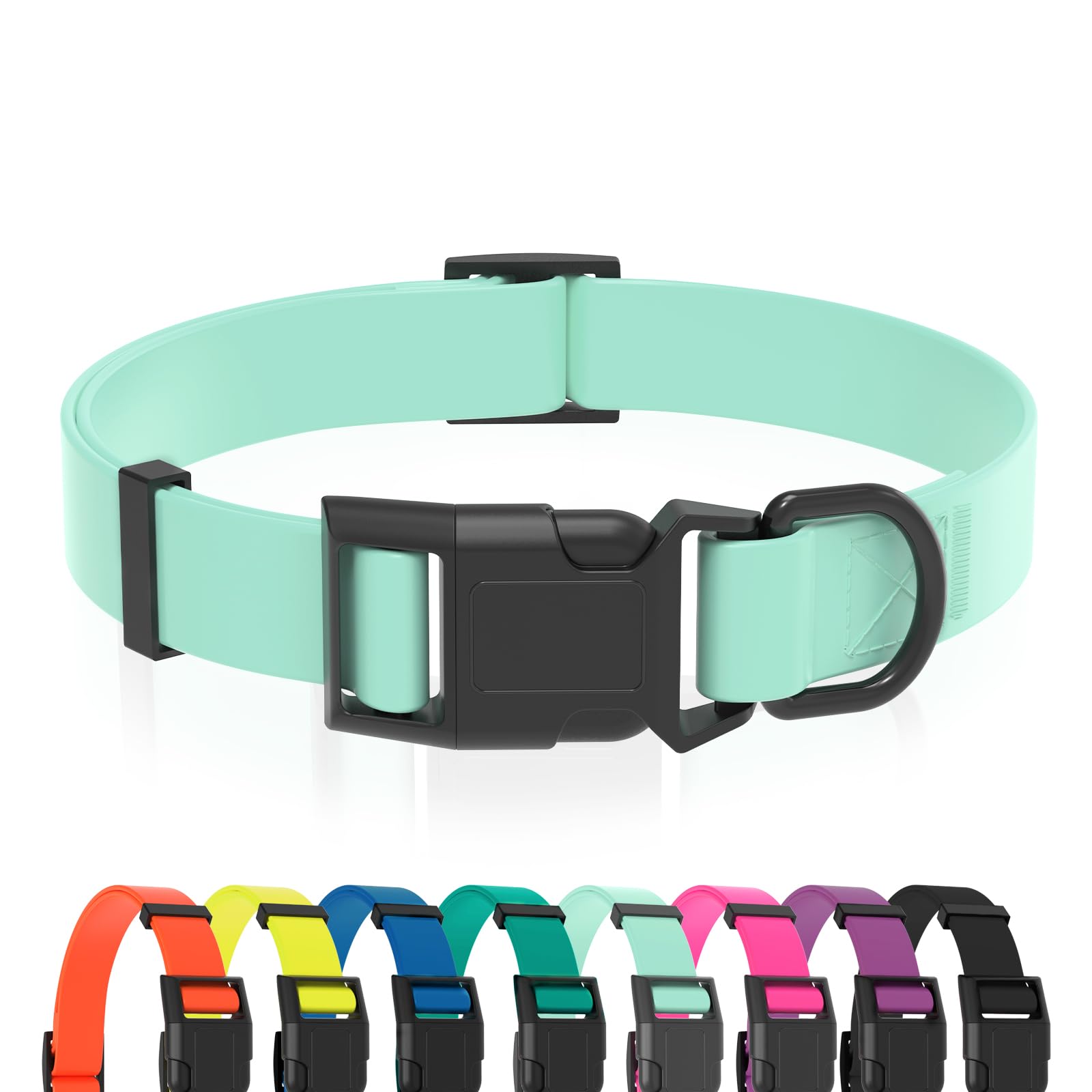 KIDDING PETS collier face avant montrant la couleur mint et style confortable