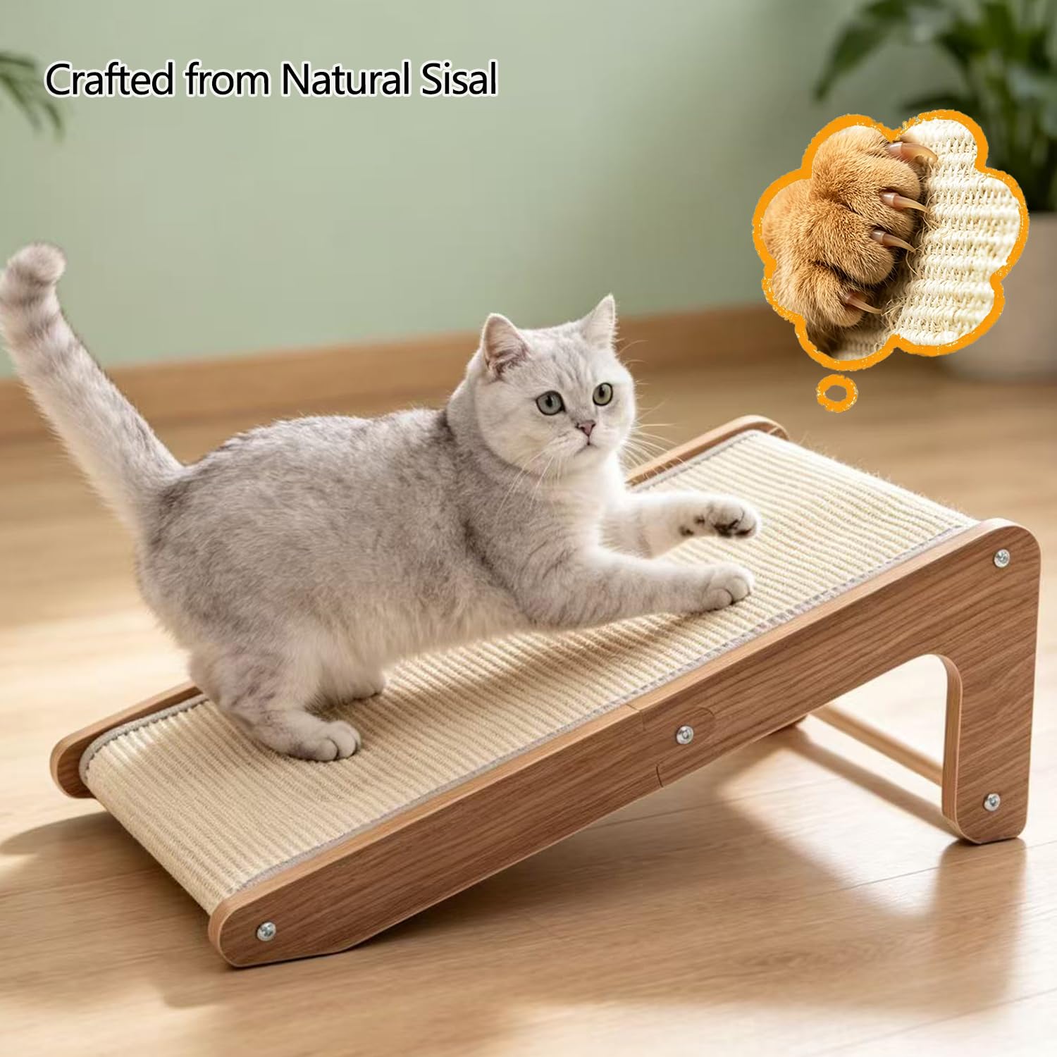 Kilodor grattoir utilisé par un chat offrant un perchoir confortable