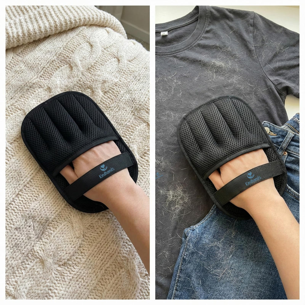 Kindhands gant posé à côté d'une main montrant taille pratique