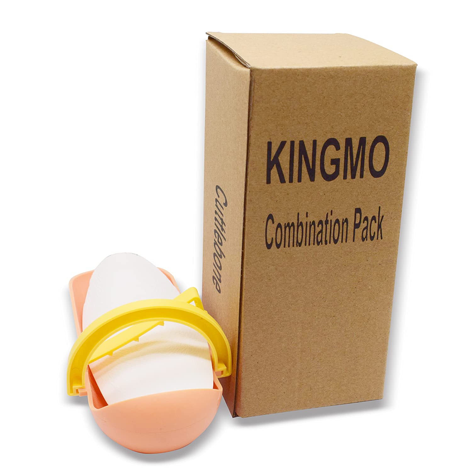 KINGMO cuttlebone présenté avec perruche utilisant le perchoir inclus