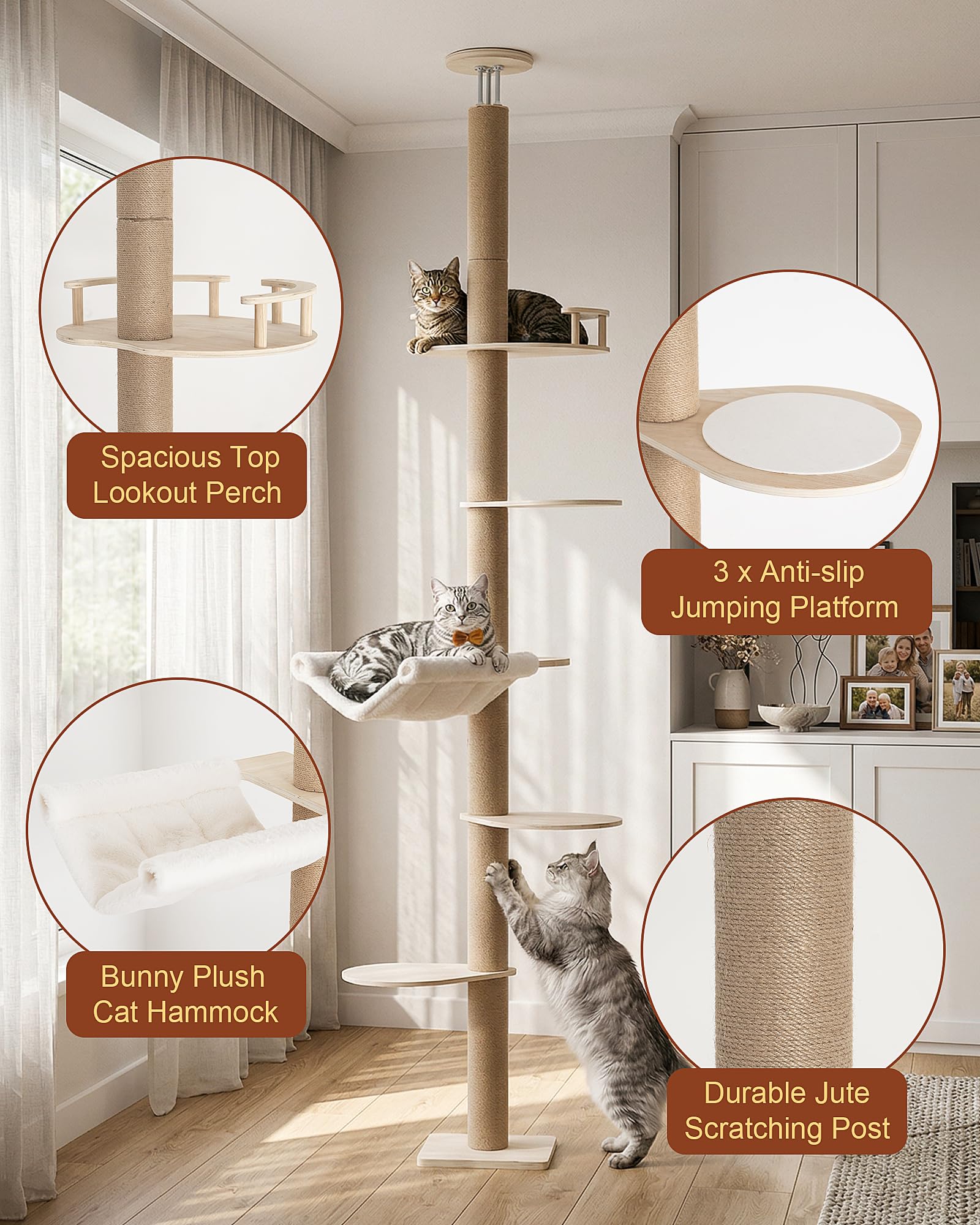 KinoTail hamac en peluche offrant confort et sieste pour grands chats