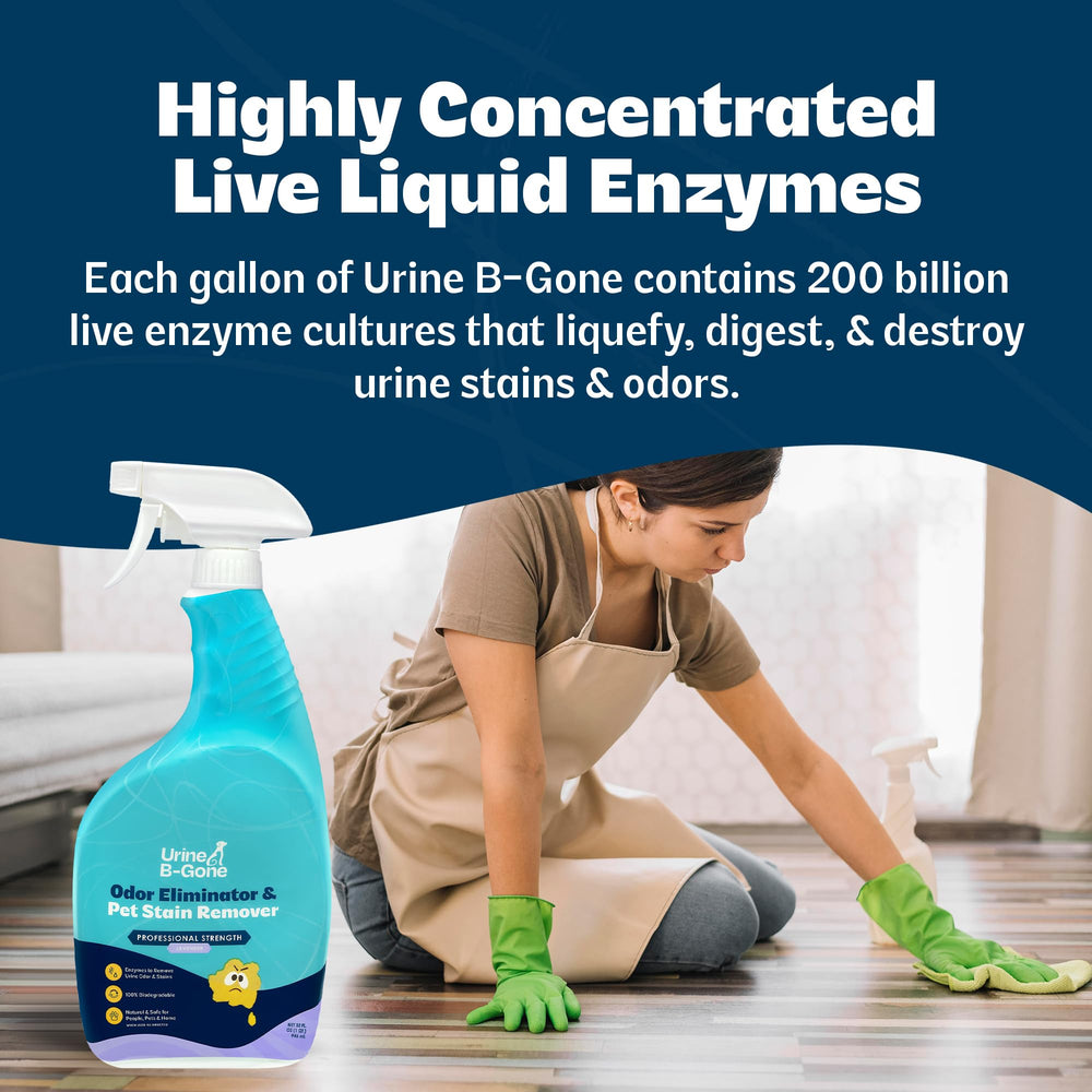 Kinzua Urine B-Gone main tenant flacon illustrant maniabilité et utilisation sûre