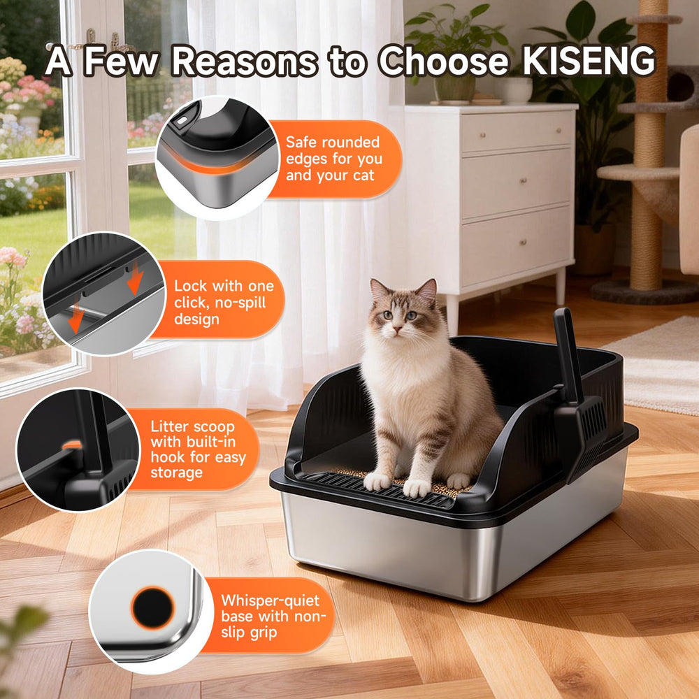 KISENG comparaison taille avec règle montrant dimensions adaptées aux grands chats
