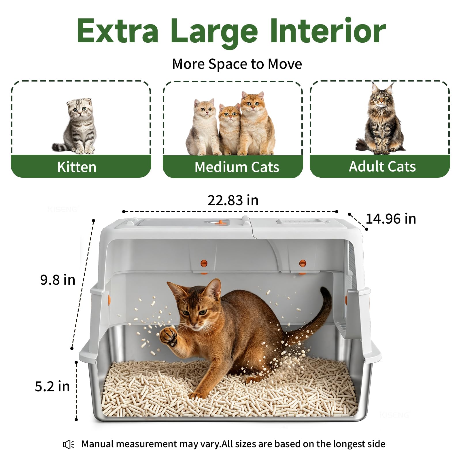 KISENG gros plan inox montrant surface non poreuse facile à nettoyer