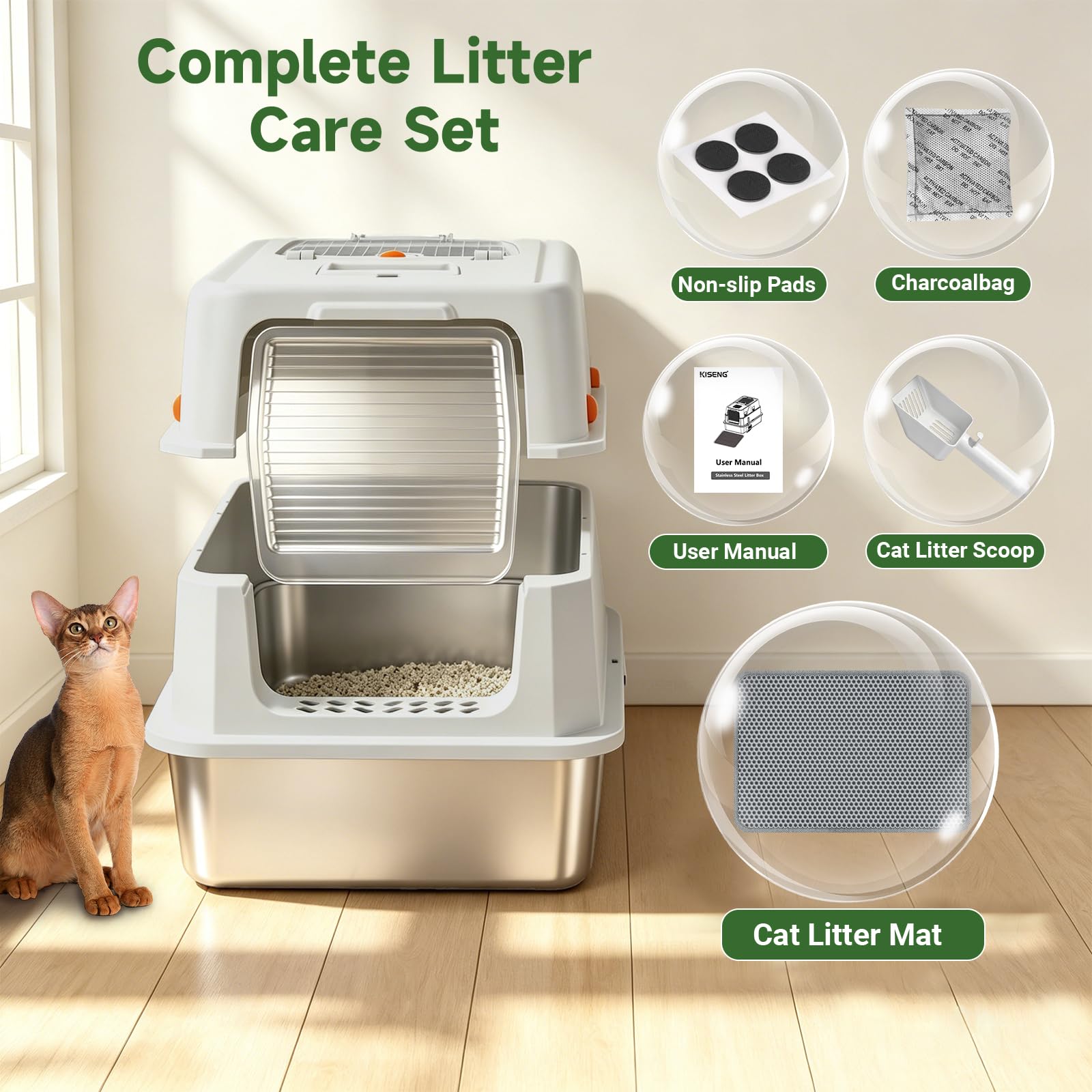 KISENG comparaison taille montre capacité XL adaptée aux grands chats