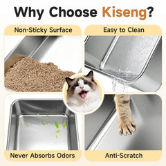 KISENG gros plan sur l'acier inoxydable montrant surface lisse facile à nettoyer