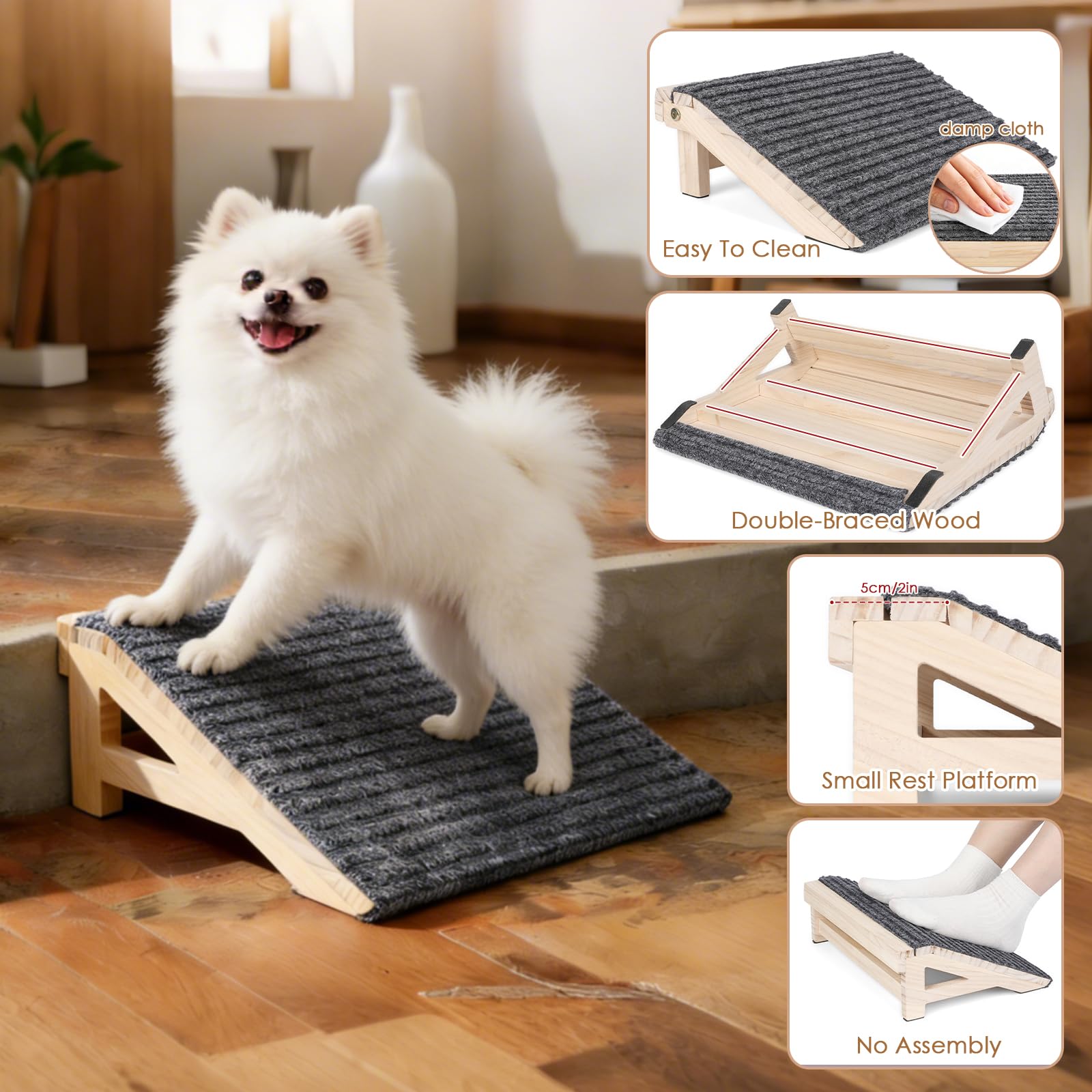 KISIMUY chiot monte sur marchepied facilitant accès confortable