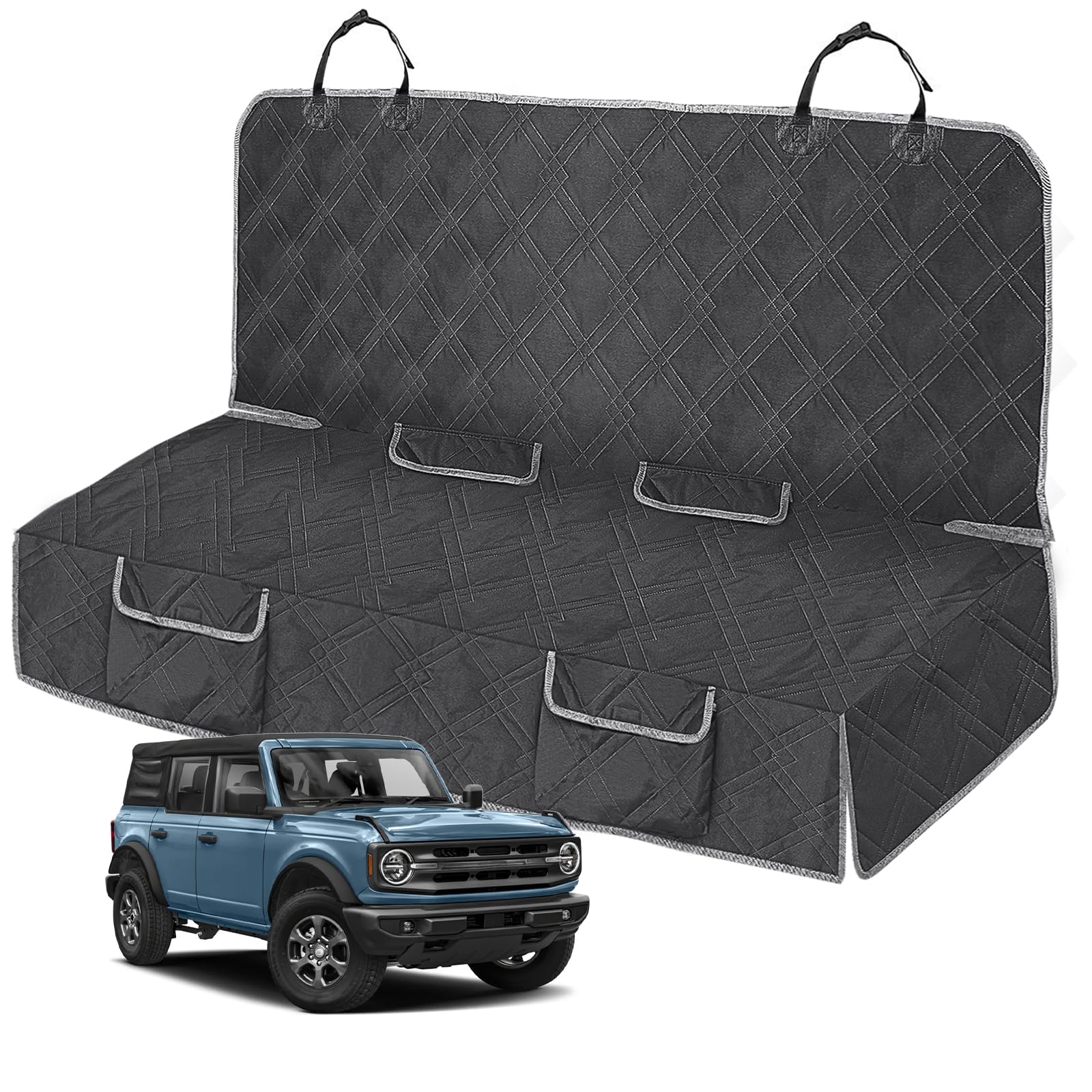 Kistrba housse banquette avant montrée sur Ford Bronco 4 portes protège efficacement