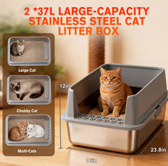 KITCATY bac en usage chat confort réduit stress et éclaboussures