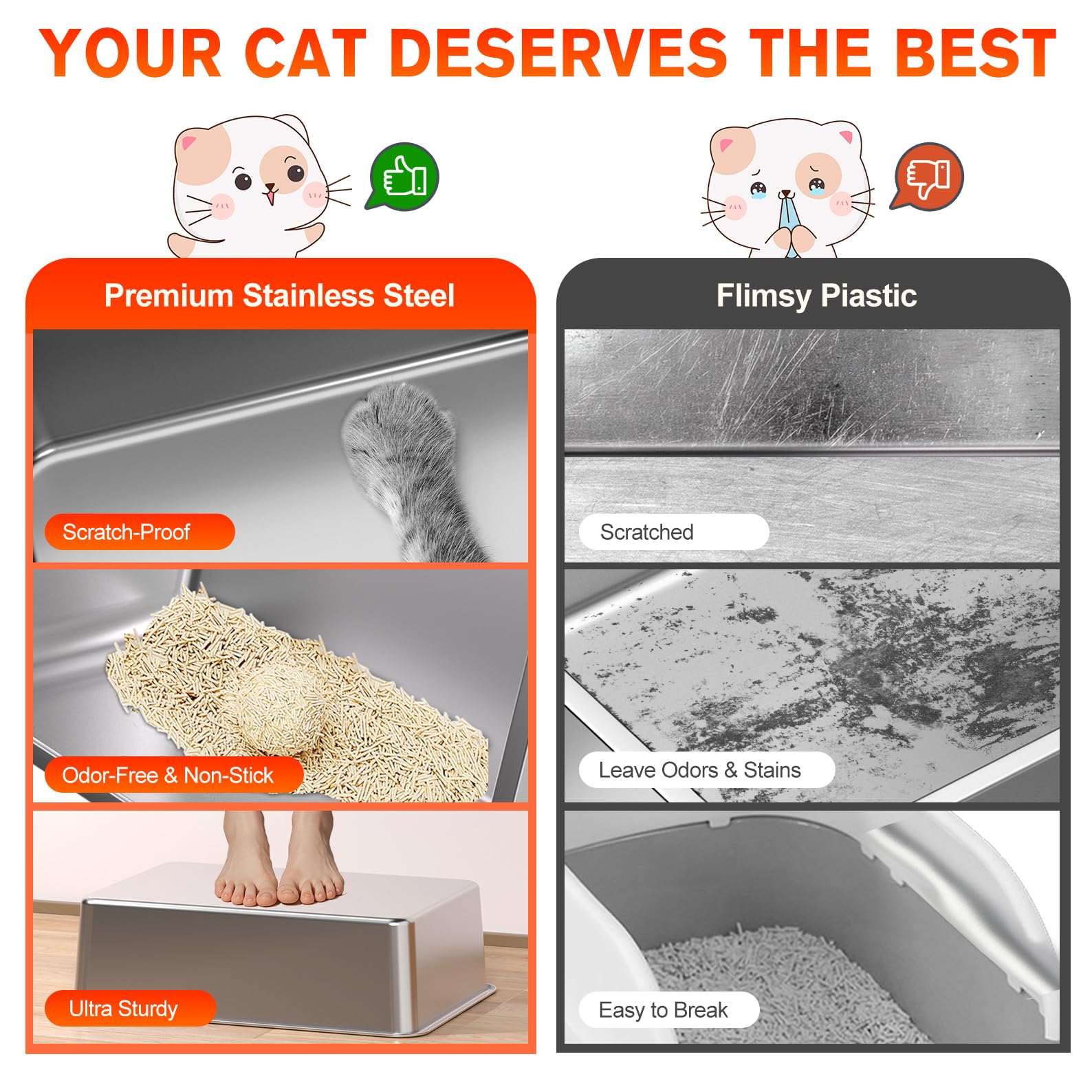 KITCATY gros plan acier inox résistant pour nettoyage facile et hygiène
