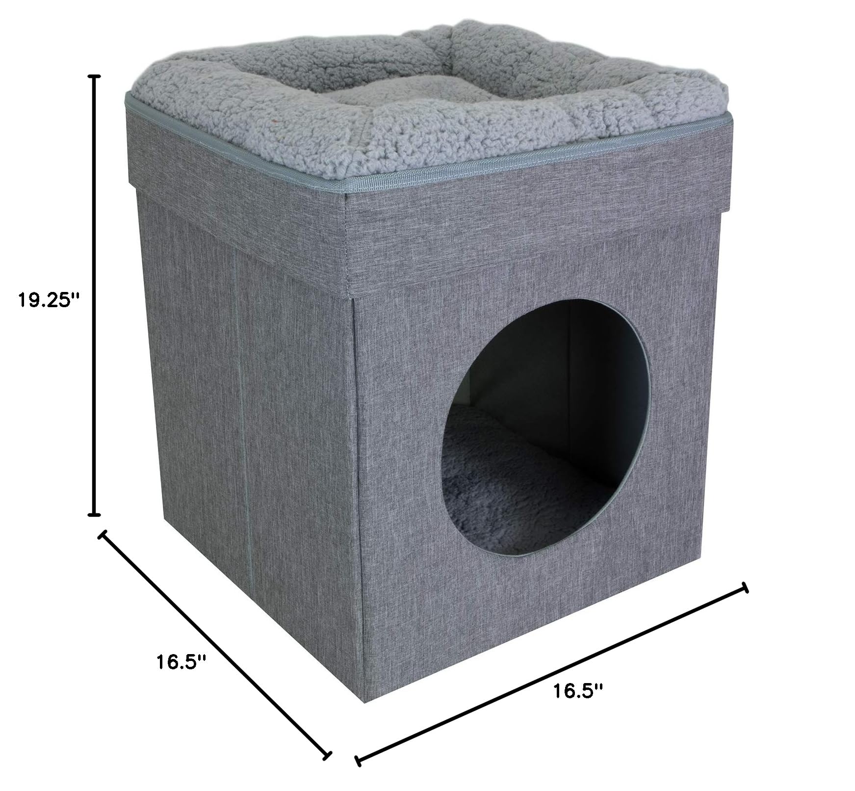 Kitty City cube à côté d'une règle pour visualiser dimensions et échelle