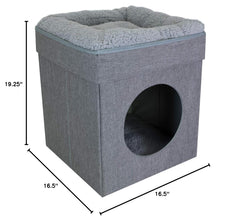 Kitty City cube à côté d'une règle pour visualiser dimensions et échelle