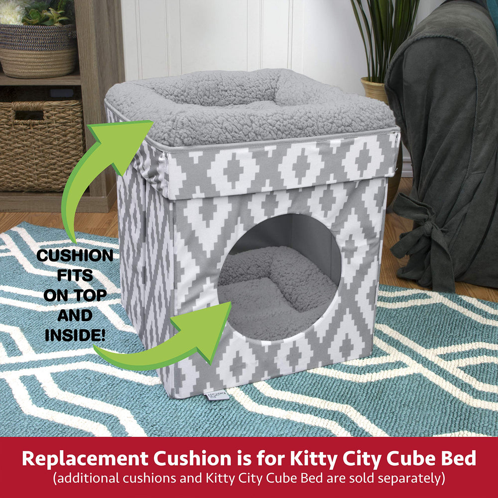 Kitty City coussin en usage avec chat endormi, apaisement assuré