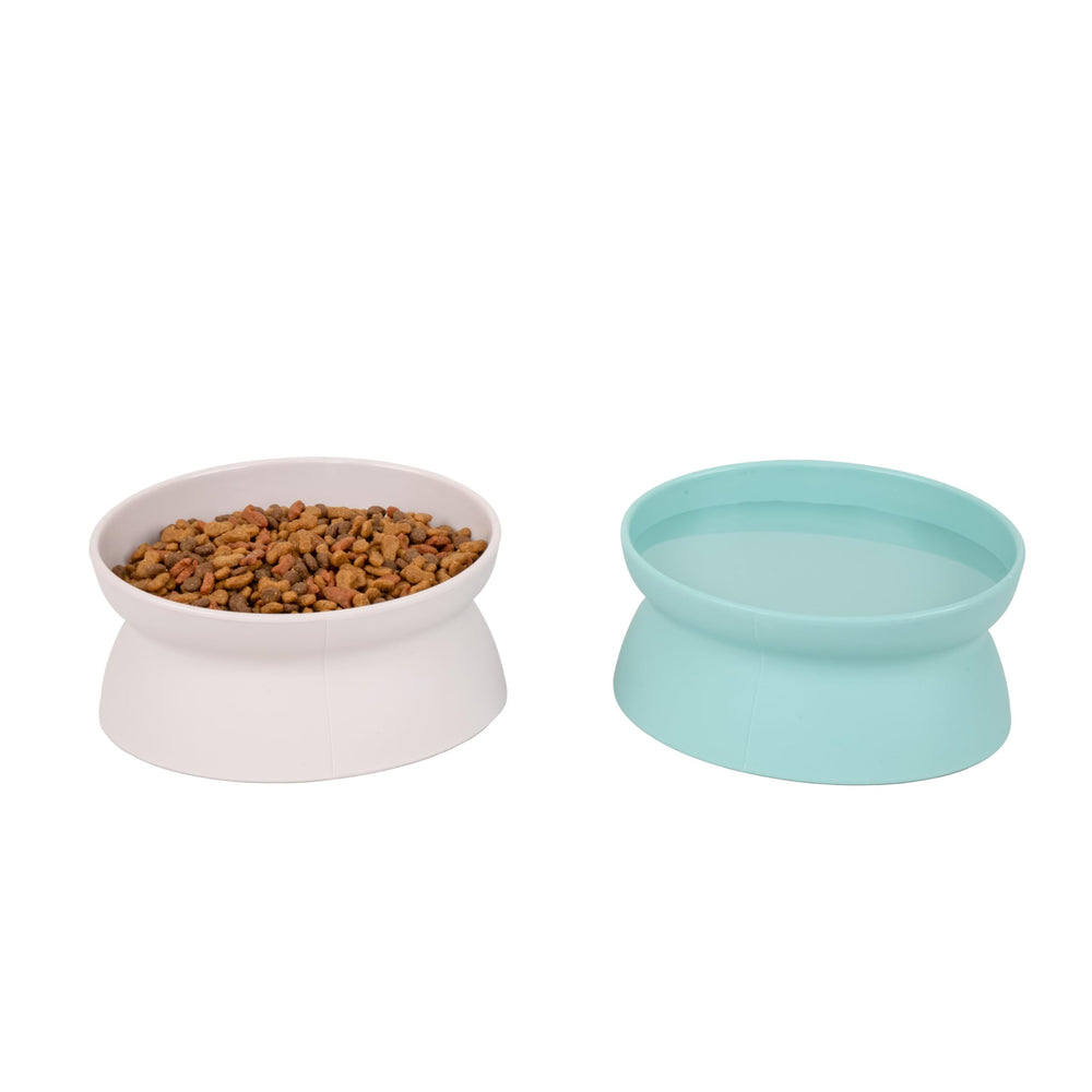 Gros plan couleurs Kitty City teal et rose pâle montrant rendu décoratif