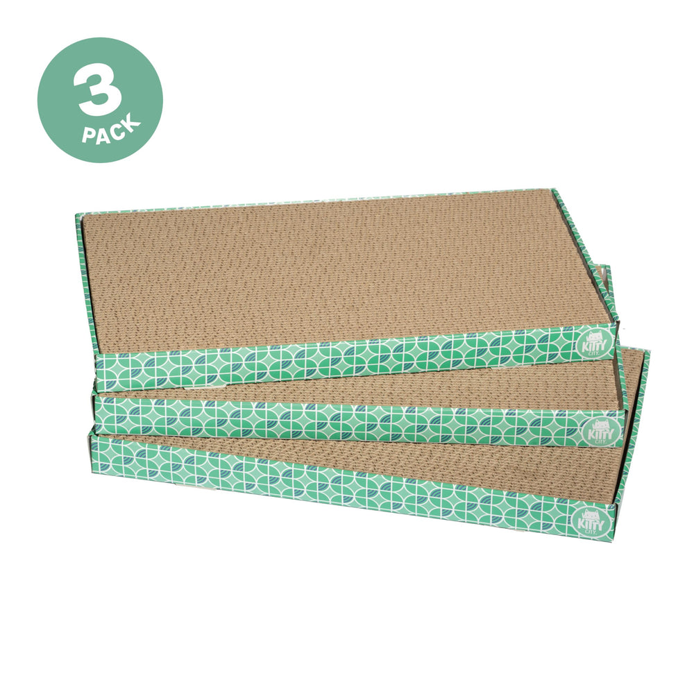 Kitty City gros plan du carton ondulé montrant la texture durable
