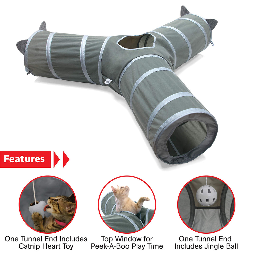 Tunnel Kitty City plié pour rangement compact et gain de place