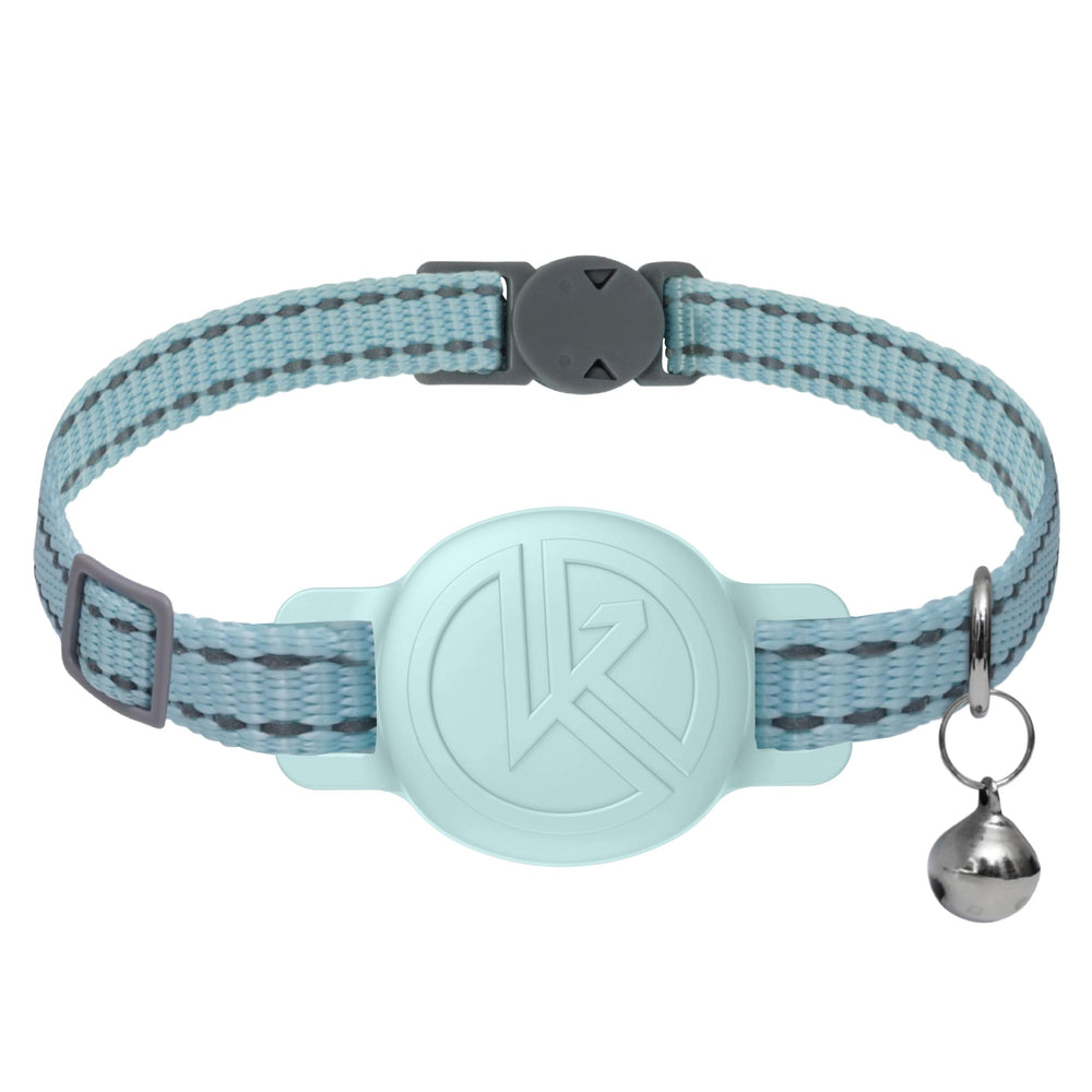 Kitty Kompass collier bleu face avant montrant maintien sécuritaire