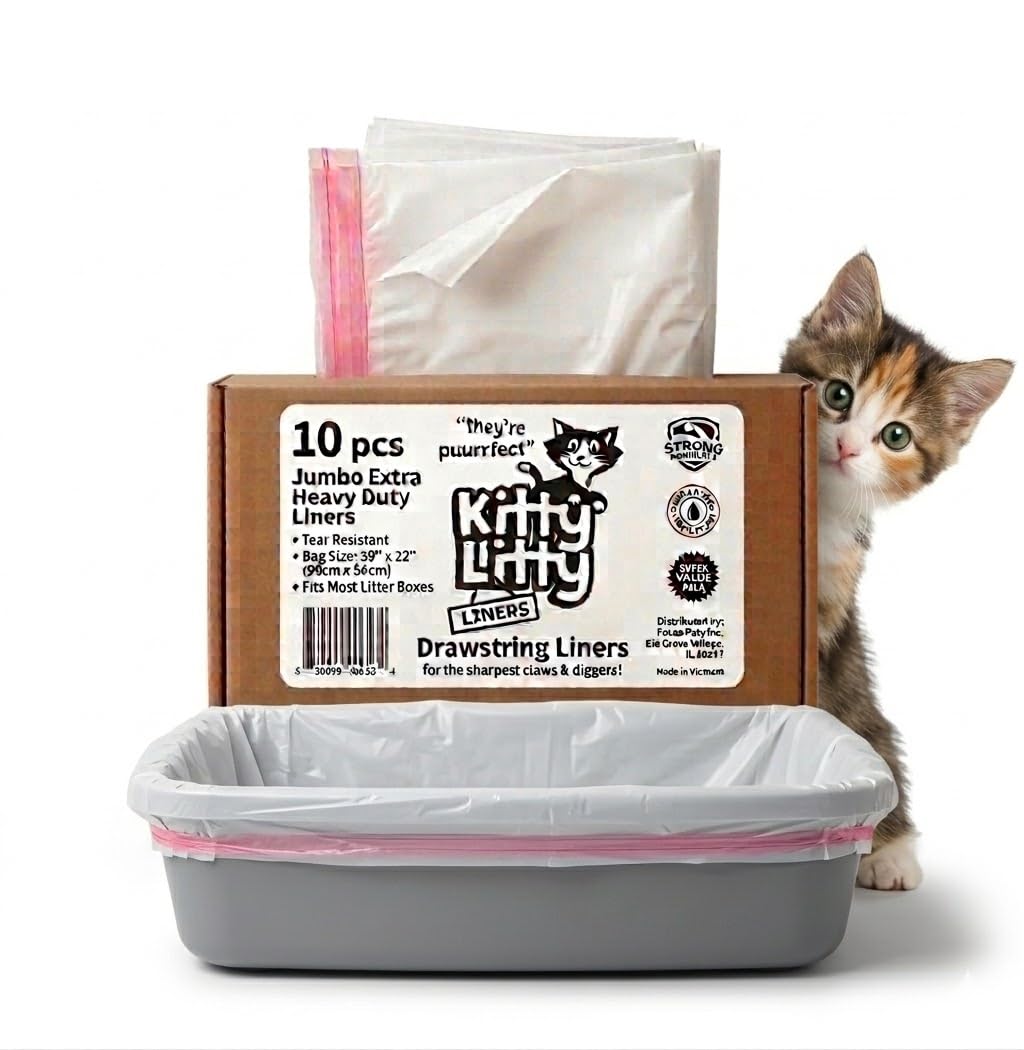 kitty litty emballage frontal montrant 10 sacs, facilite rangement