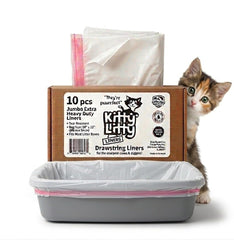 kitty litty emballage frontal montrant 10 sacs, facilite rangement