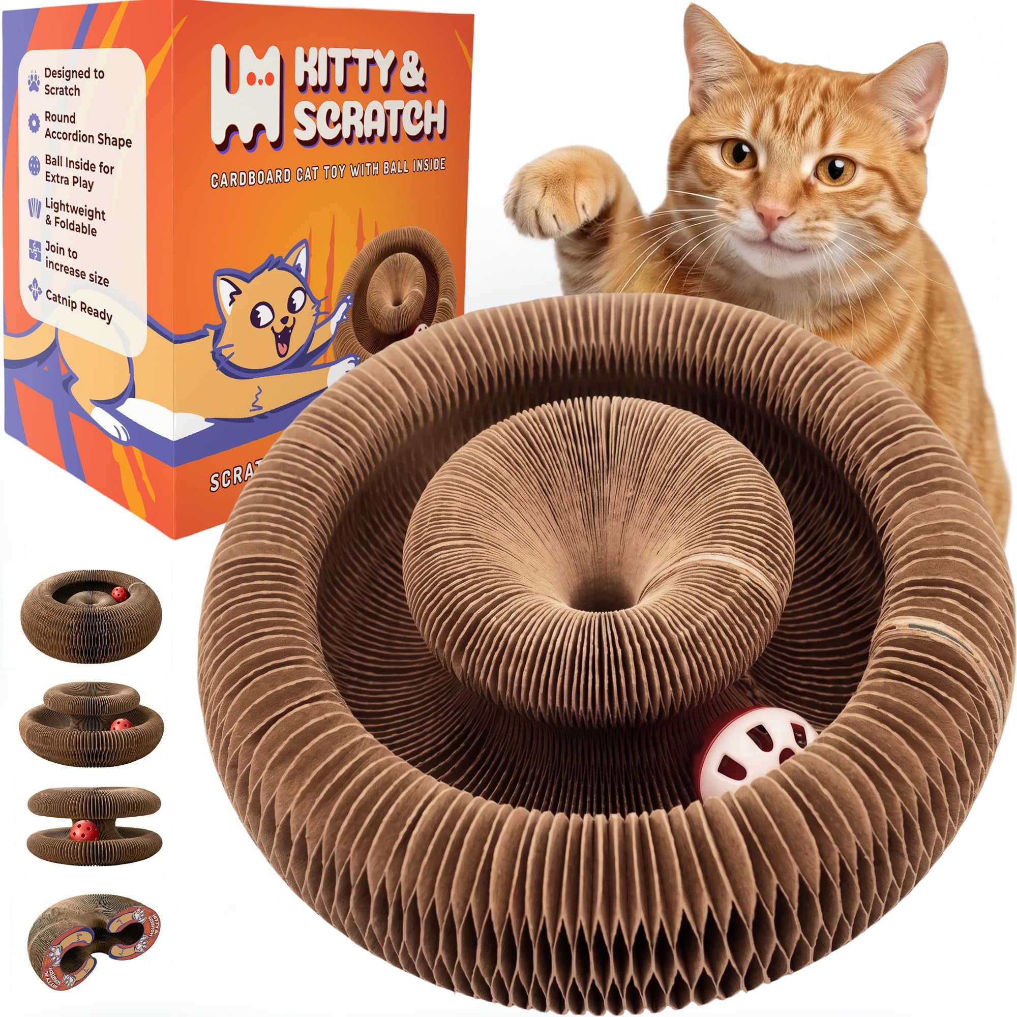Kitty&Scratch face avant du griffoir montrant le design modulable et gain de place