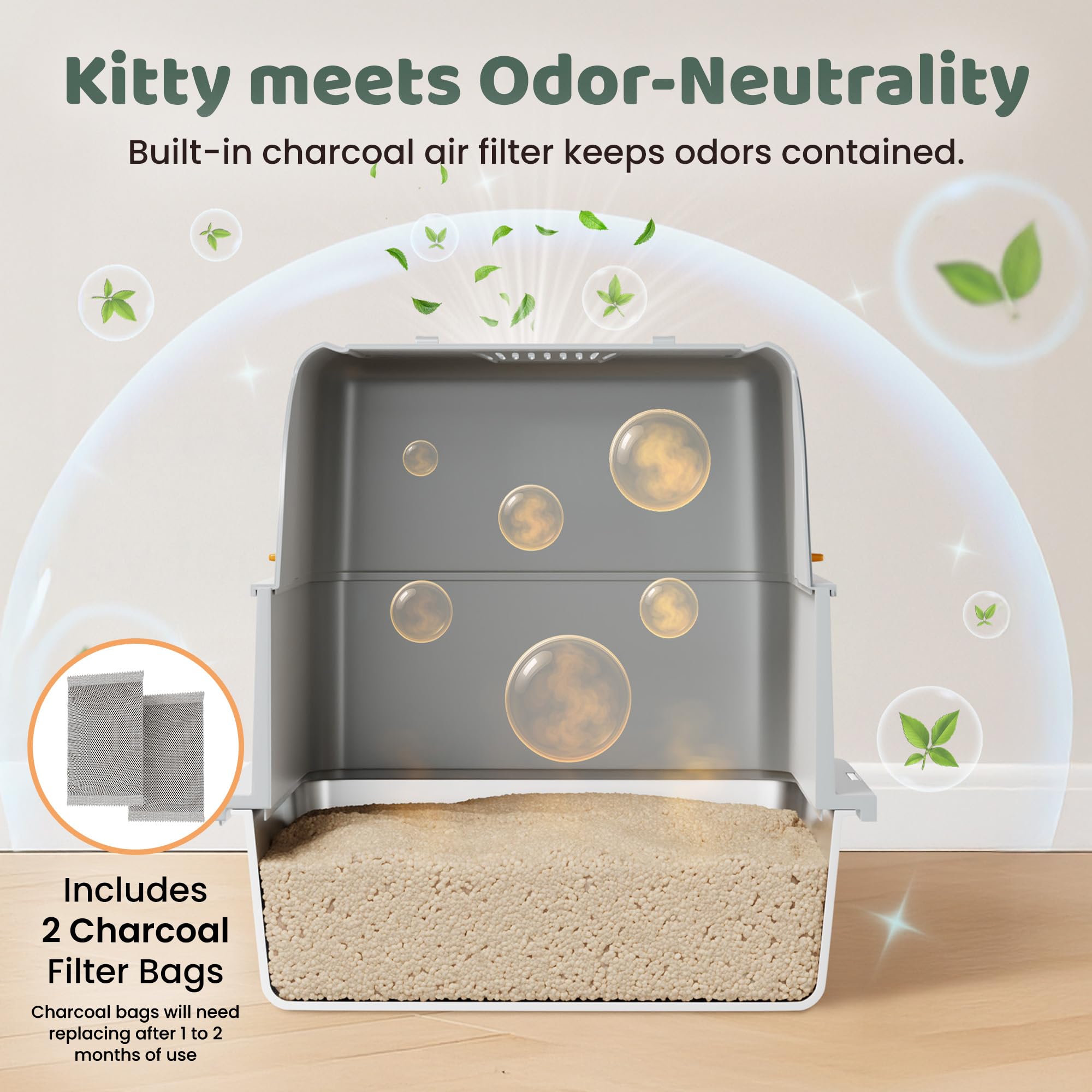 kittyletto intérieur XL ouvert offrant espace pour tourner et étirer