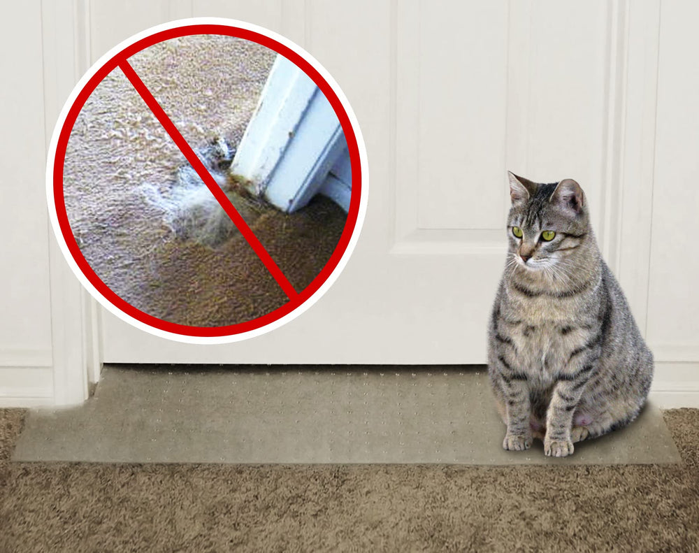 KittySmart vue avant du tapis antigriffes montrant la forme prête à poser et protection instantanée