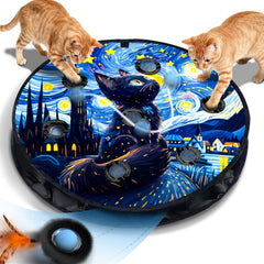 KiwiLove tapis labyrinthe face avant montrant 7 trous et motif Nuit étoilée bénéfice stimulation