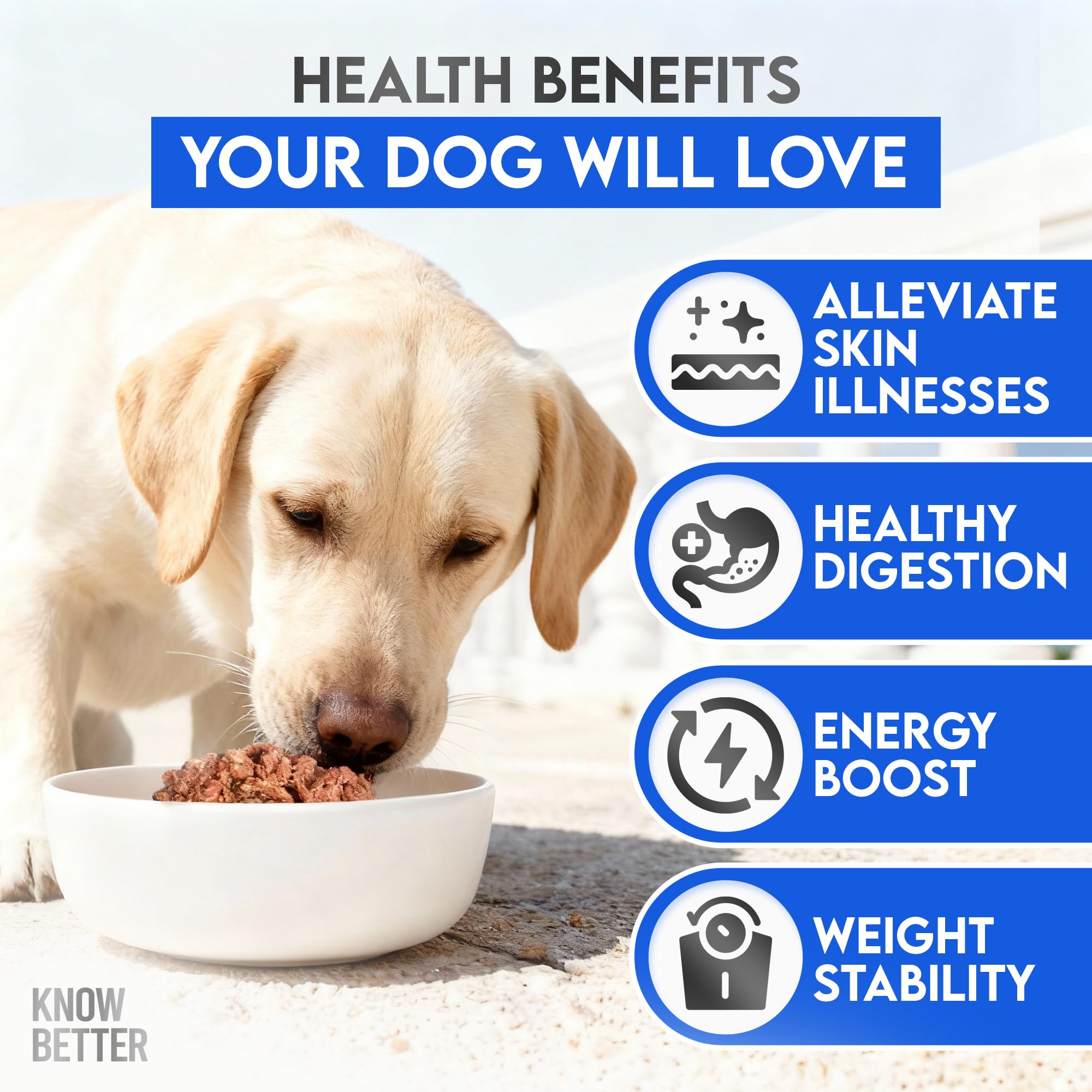 Know Better bol avec viande et premix prêt à mélanger donnant repas équilibré