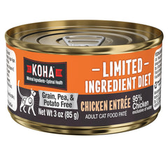 KOHA pâté poulet face de lemballage montrant létiquette claire et bénéfice hypoallergénique