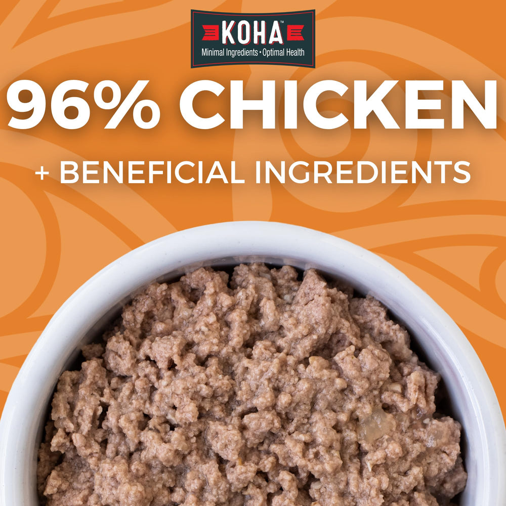 KOHA pâté poulet gros plan texture crémeuse qui facilite la digestion pour chats sensibles