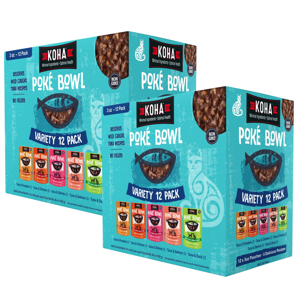 KOHA emballage avant du pack varié montrant cinq saveurs et bénéfice appétence